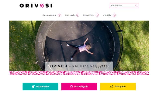 Kuvakaappaus, Oriveden uudet nettisivut